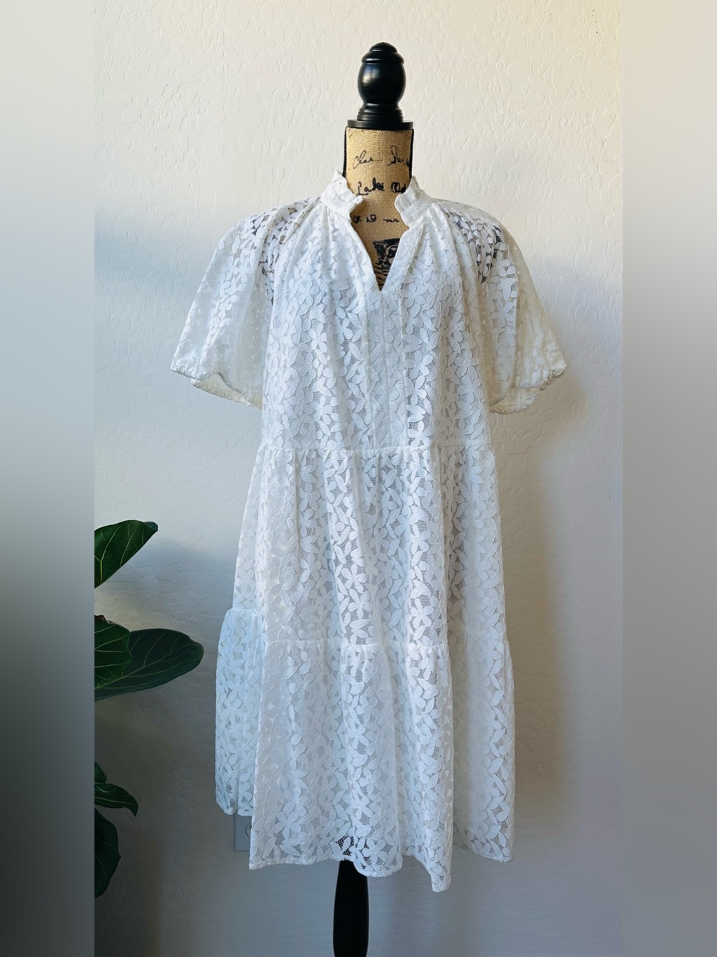 Nwt Cece Floral Lace V-Neck New Ivory Dress Plus Size 1x